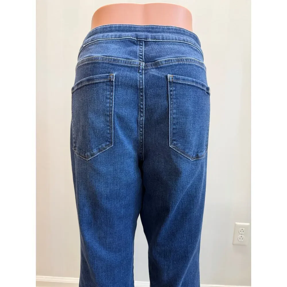 WHBM Women’s Distressed Flare Leg Jeans Sz 14 - Picture 6 of 13